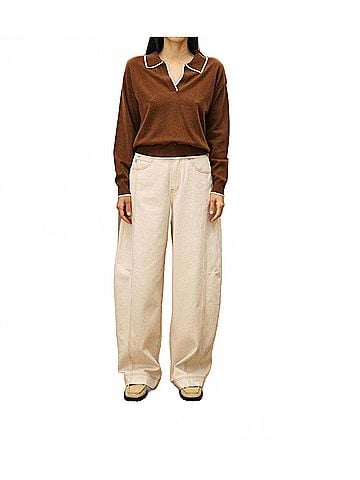 FRNCH Triolet Long Sleeve Sweater in Marron Glace (view 2)