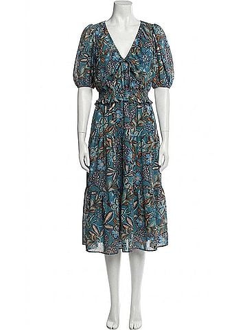 Vince Camuto Floral Dress in Blue, Brown, Teal, Tan (view 1)