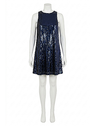 Sugarlips Liviana Sleveless Sequin Dress in Navy (view 1)