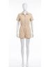 Elan Solid Brown Zipper Romper in Stone Size S - photo 1