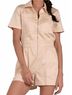Elan Solid Brown Zipper Romper in Stone Size S - photo 3