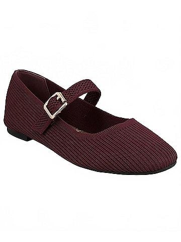 Mia Women's Brita Knit Mary Jane Shoes in Burgundy (view 1)
