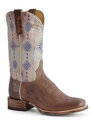 Roper Women's Western Boot in Tan/Multi (view 1)