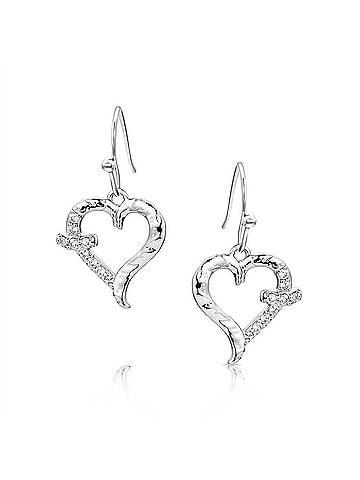 Montana Silversmiths Women's With Love Heart Dangle Earrings in Silver (view 1)