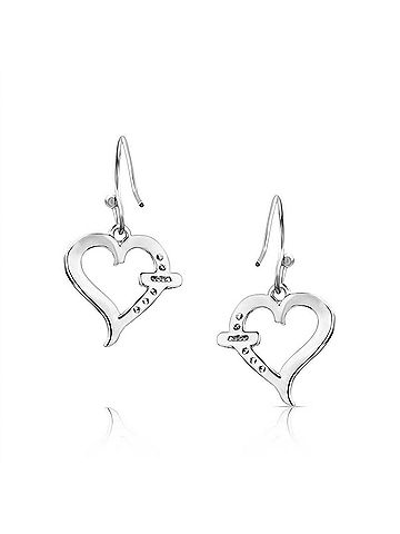 Montana Silversmiths Women's With Love Heart Dangle Earrings in Silver (view 2)