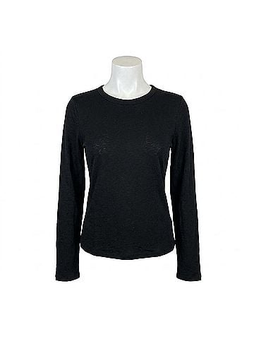 Bella Dahl Long Sleeve Crew Neck Tee in Black (view 1)