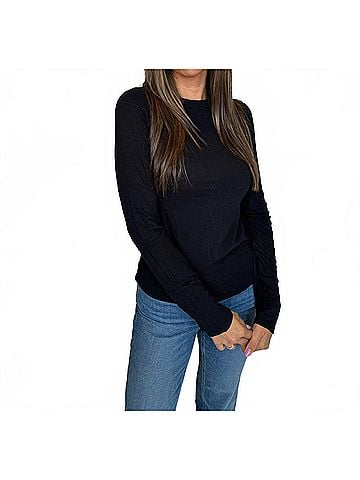Bella Dahl Long Sleeve Crew Neck Tee in Black (view 2)