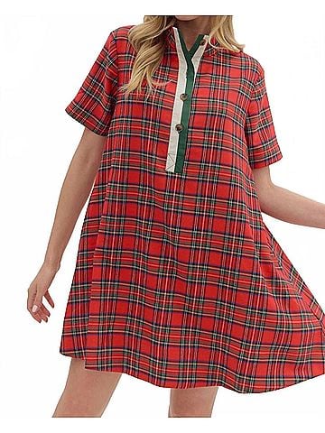 Entro Be Merry Dress in Red (view 2)