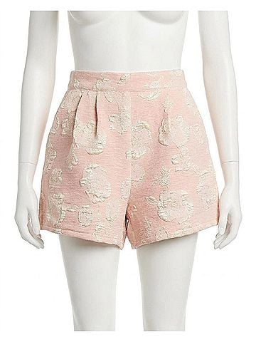 Umgee Jacquard High Waist Shorts in Light Pink (view 1)