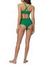 MSGM Green Ribbed Knit Logo-Hem Bra Size M - photo 3