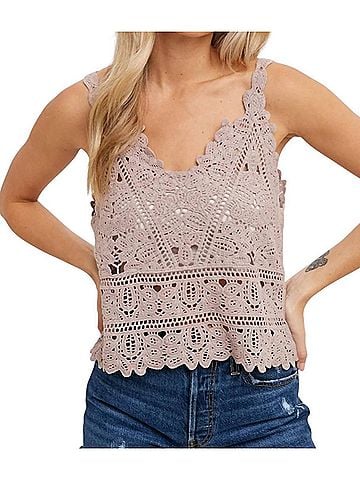 Bluivy Crochet Cami Top in Cream (view 2)