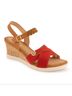 Andrea Solid Red Women's Wedge Sandal Size 8 - photo 1