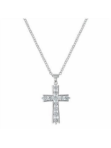 Montana Silversmiths Women's Round Brilliance Cross Necklace in Silver (view 1)