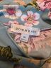 Downeast Floral Multi Color Teal Pink Short Sleeve Blouse Size M - photo 3