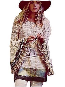 Free People 2012 Gypsy Junkies x FP Embellished Bell Sleeve Lace Tunic Mini Dress S/M | Boho Whimsigoth Indie Casual Dress (view 1)