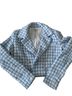 Jason Wu Checkered-gingham Blue White Coat Size 4 - photo 1