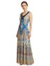Reba 97% Polyester 3% Spandex 100% Polyester Paisley Blue Orange Yellow Casual Dress Size L - photo 1