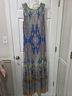 Reba 97% Polyester 3% Spandex 100% Polyester Paisley Blue Orange Yellow Casual Dress Size L - photo 3