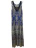 Reba 97% Polyester 3% Spandex 100% Polyester Paisley Blue Orange Yellow Casual Dress Size L - photo 2