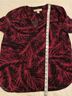 Michael Kors 100% Polyester Tropical Floral Pink Black Blouse Size S - photo 4
