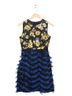 Sportmax Floral Black Blue Yellow Cocktail Dress Size 2 - photo 1