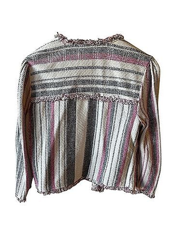 Nic + Zoe Striped Fringe Open Jacket Jacket (view 2)