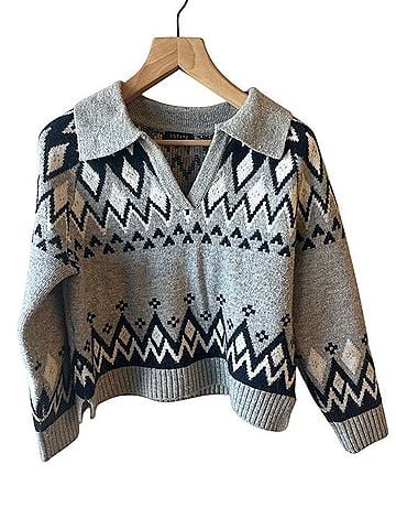 1.State Fair Isle Polo Collar Sweater Pullover Sweater (view 1)