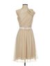 Lela Rose 100% Polyester 100% Polyester Solid Ivory Tan Cocktail Dress Size 4 - photo 1