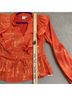 Ichi Solid Orange Blouse Size S - photo 7