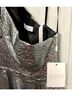 Mac Duggal 100% Polyester Solid Silver Cocktail Dress Size 8 - photo 4