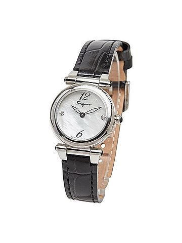 Salvatore Ferragamo Salvatore Ferragamo Idilio 2P Diamond White Shell Watch F79 Quartz Dial Stainless Steel Leather Ladies (view 2)