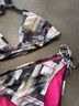 Hurley Print Black Pink White Two Piece Swimsuit Size M - photo 4