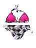 Hurley Print Black Pink White Two Piece Swimsuit Size M - photo 2