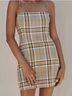 Wilfred 68% Polyester 29% Viscose 3% Elastane 100% Cupro Plaid Tan Brown Casual Dress Size 2 - photo 4