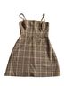 Wilfred 68% Polyester 29% Viscose 3% Elastane 100% Cupro Plaid Tan Brown Casual Dress Size 2 - photo 1