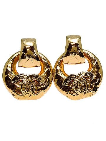 Chanel Chanel Coco Mark Round Women's Earrings 94P GP (view 1)