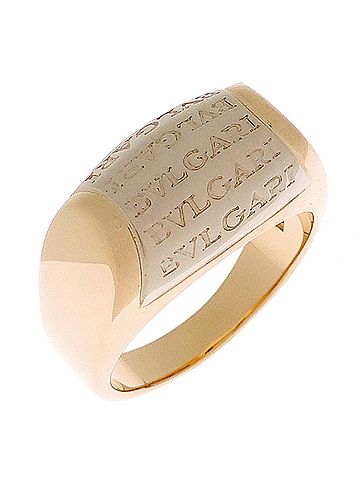 Bvlgari Bvlgari Logomania Tronchetto Women's &amp; Men's Rings in 750 White Gold (view 1)