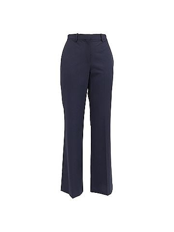 Theory Theory High-Rise Tailored Trousers in Navy Blue Wool (view 1)