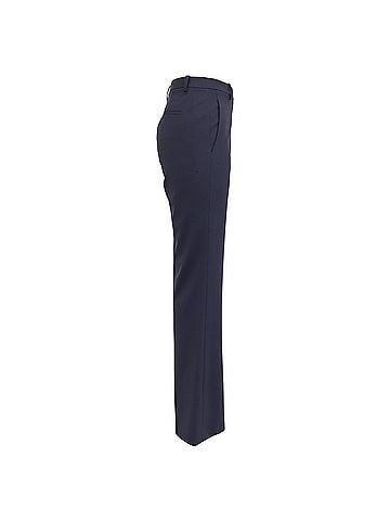 Theory Theory High-Rise Tailored Trousers in Navy Blue Wool (view 2)