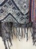 Free People Blue Oversized Fringe Trim Striped Be The One Poncho - photo 7