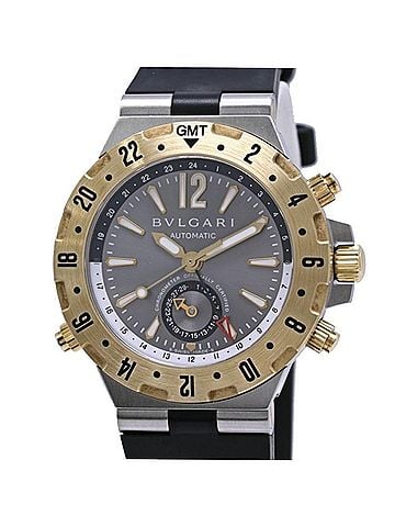 Bvlgari BVLGARI Diagono Professional GMT GMT40C5SGVD GMT40SG Men's Watch SS x 18K Yellow Gold Rubber 40536 (view 2)