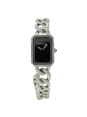 Chanel CHANEL Premiere Double Chain Black Dial Stainless Steel Women's Quartz Watch H4199 (view 1)