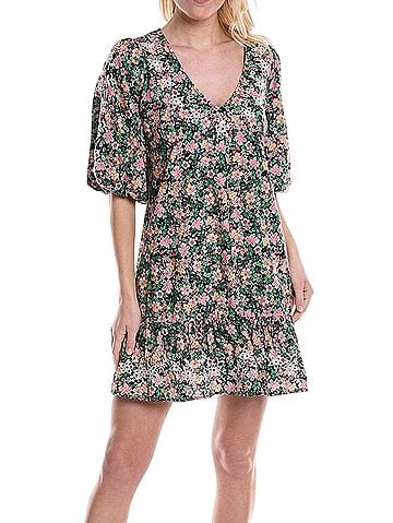 Johnny Was Rebekah Poplin Floral Cocktail Dress (view 1)
