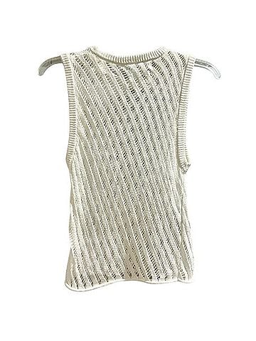 Mango MNG Self-Design Geometric Cutout Crochet Top Tank Top (view 2)
