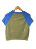Danielle Guizio 100% Nylon Color Block Green Blue Pullover Sweater Size XL - photo 2