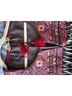 One.September Floral Black White Red Purple Tan Blouse Size L - photo 6