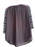 One.September Floral Black White Red Purple Tan Blouse Size L - photo 2
