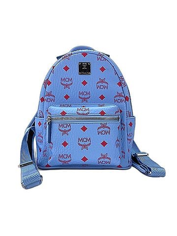 MCM MCM Visetos Leather Backpack, Blue (view 1)
