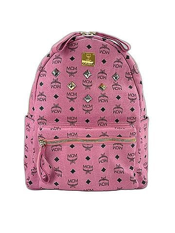 MCM MCM Visetos Studded Leather Backpack, Pink (view 2)