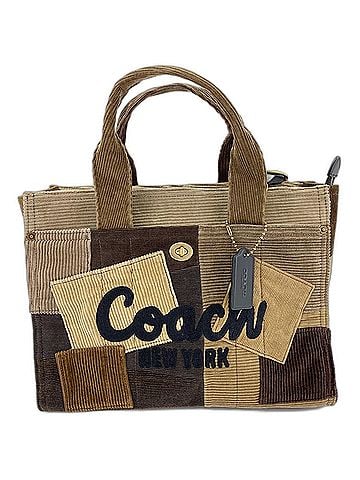 Coach Coach COACH Cargo Tote Bag - Patchwork Corduroy Brown (view 1)